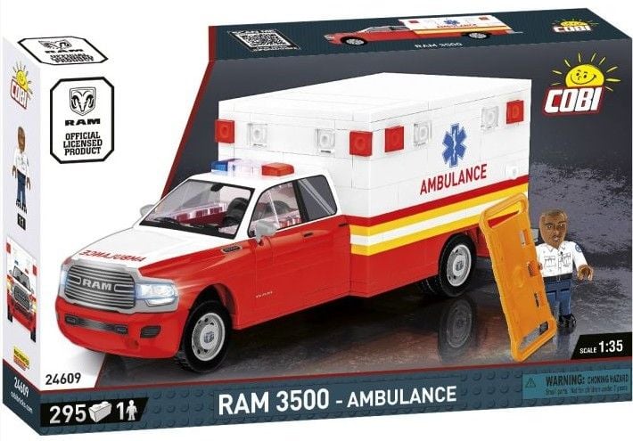 Produktbild: COBI 24609 - RAM 3500 Ambulance, Ma&szlig;stab 1:35, Bausatz, 295 Teile+1 Figur