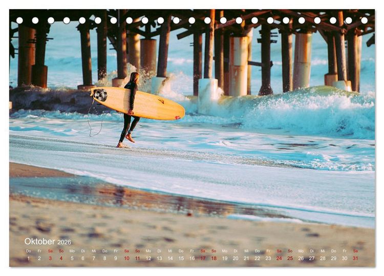 Produktbild: Surfen - die perfekte Welle (Tischkalender 2026 DIN A5 quer), CALVENDO Monatskalender