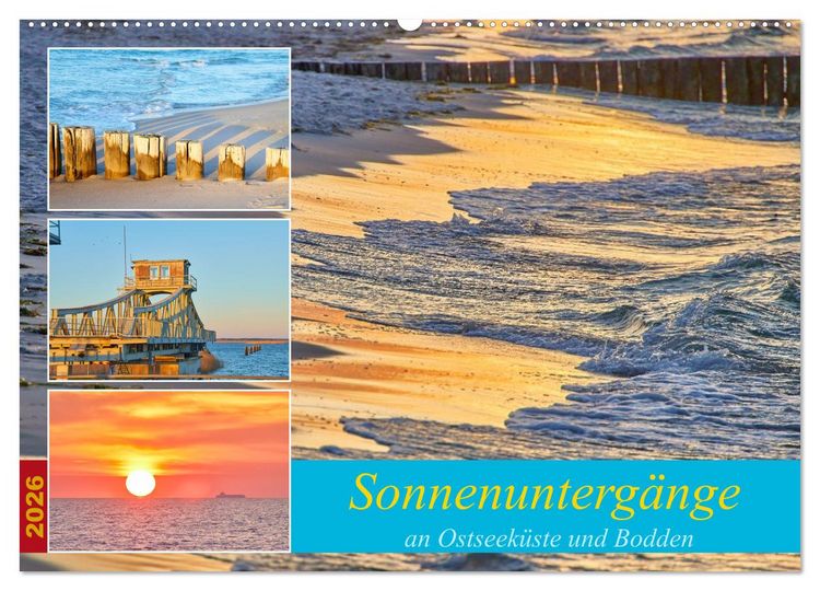 Produktbild: Sonnenunterg&auml;nge an Ostseek&uuml;ste und Bodden (Wandkalender 2026 DIN A2 quer), CALVENDO Monatskalender