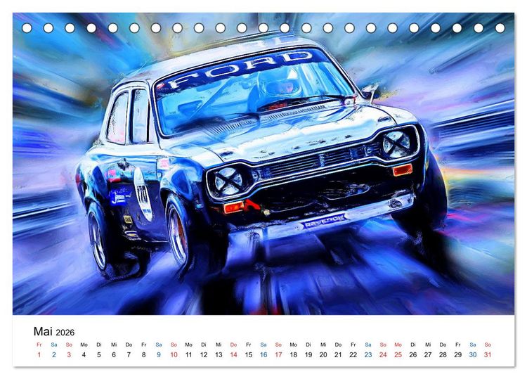 Produktbild: Tourenwagen von gestern (Tischkalender 2026 DIN A5 quer), CALVENDO Monatskalender