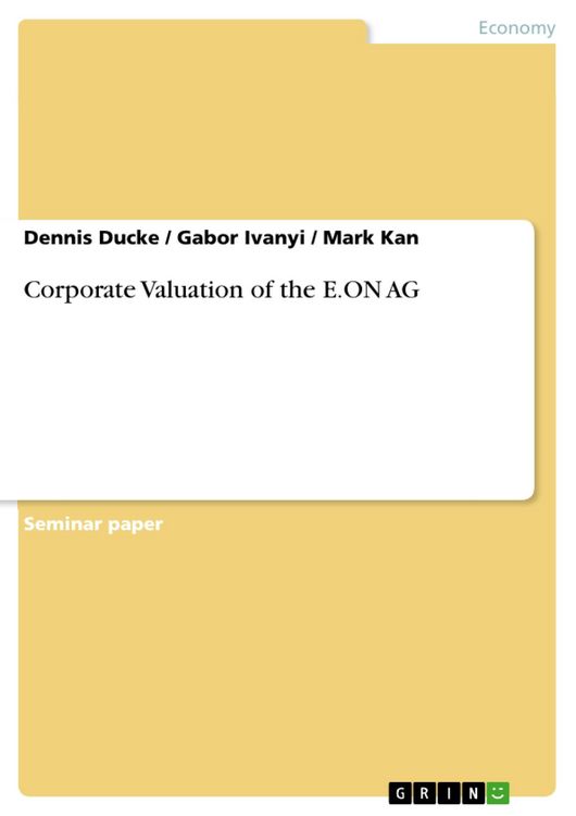 Produktbild: Corporate Valuation of the E.ON AG