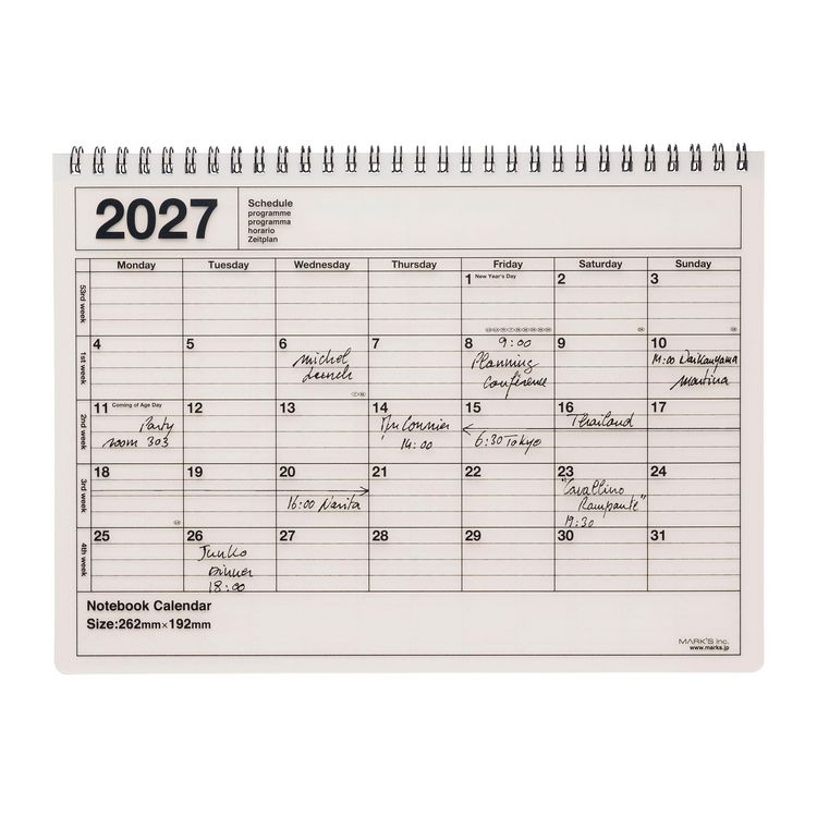 Produktbild: MARK'S 2027 Notebook Calendar M // Ivory