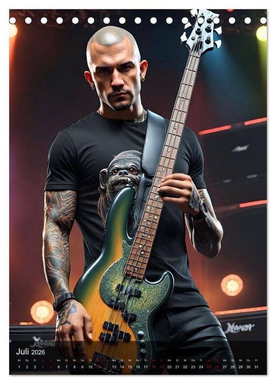 Produktbild: Rockstars - Live on Stage (Tischkalender 2026 DIN A5 hoch), CALVENDO Monatskalender