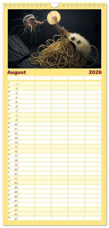 Produktbild: Familienplaner 2026 - Keine Angst vor Monstern mit 5 Spalten (Wandkalender, 21 x 45 cm) CALVENDO