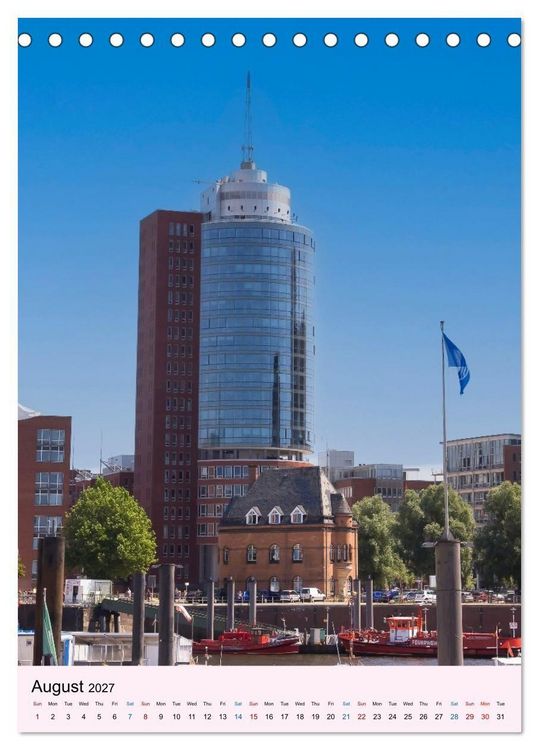 Produktbild: Hamburg - Life Along the Water (Desk Calendar 2027 DIN A5 portrait), CALVENDO 12 Month DeskCalendar