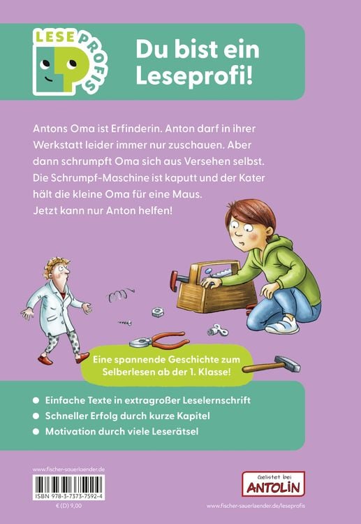 Produktbild: Leseprofis &ndash; Die total verr&uuml;ckte Schrumpf-Maschine, 1. Klasse