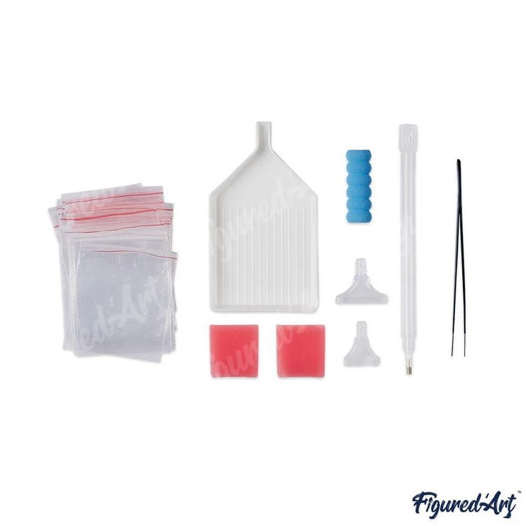 Produktbild: FiguredArt DP-739-Y - Diamond Painting, Magische Eule, Leinwand-Keilrahmen 40x50cm, Diamond Painting Set