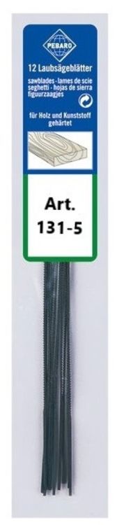 Produktbild: PEBARO 131-5 - Laubs&auml;gebl&auml;tter geh&auml;rtet, f&uuml;r Holz und Kunststoff, St&auml;rke 5, mittelgrob, 12 St&uuml;ck