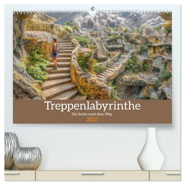 Produktbild: Treppenlabyrinthe &ndash; Die Suche nach dem Weg (hochwertiger Premium Wandkalender 2027 DIN A2 quer), Kunstdruck in Hochglanz