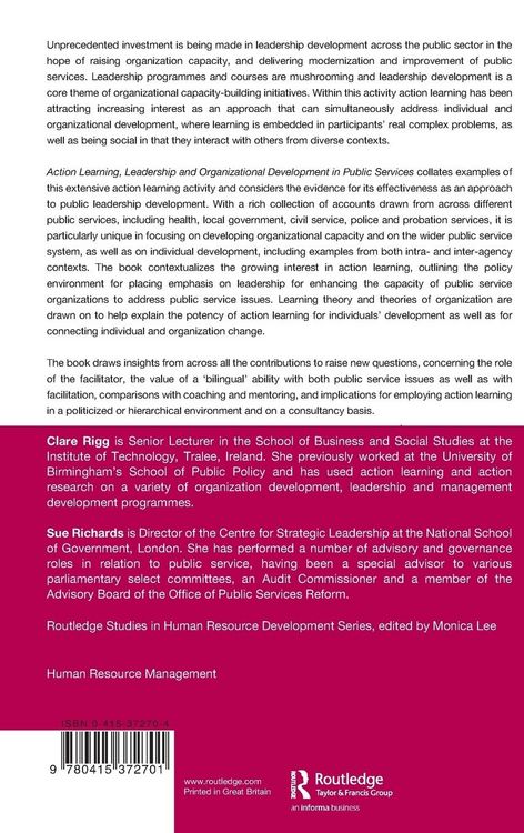 Produktbild: Action Learning, Leadership and Organizational Development in Public Services