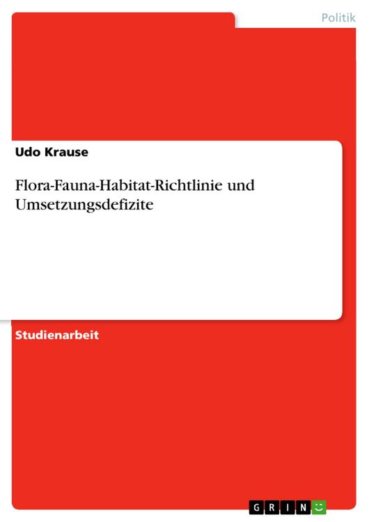 Produktbild: Flora-Fauna-Habitat-Richtlinie und Umsetzungsdefizite