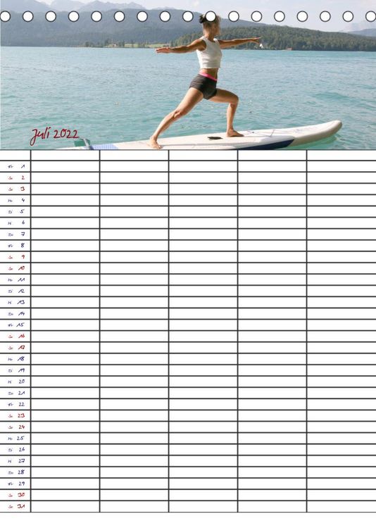 Produktbild: Faszination Yoga - SUP (Familienplaner 5 spaltig) (Tischkalender 2022 DIN A5 hoch)