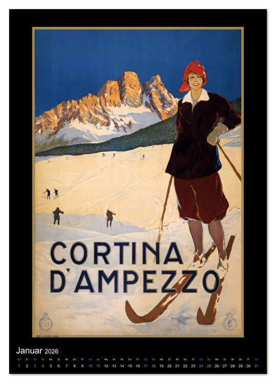 Produktbild: Historische Reiseplakate (hochwertiger Premium Wandkalender 2026 DIN A2 hoch), Kunstdruck in Hochglanz