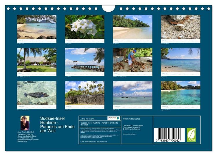Produktbild: S&uuml;dsee-Insel Huahine - Paradies am Ende der Welt (Wandkalender 2027 DIN A4 quer), CALVENDO Monatskalender