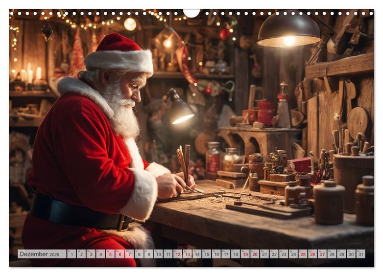 Produktbild: Durch das Jahr mit dem Weihnachtsmann (Wandkalender 2026 DIN A3 quer), CALVENDO Monatskalender