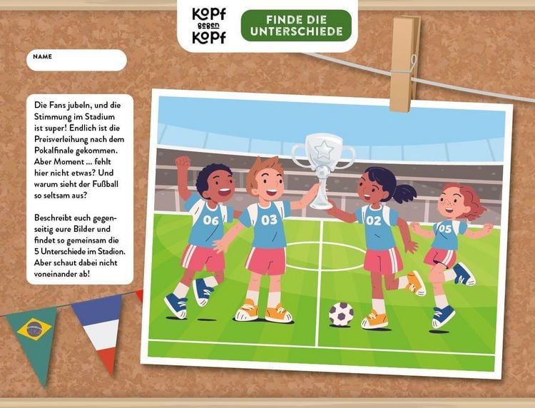 Produktbild: Der ultimative Spielblock: Kopf gegen Kopf &ndash; Fu&szlig;ball: Ran an den Ball!