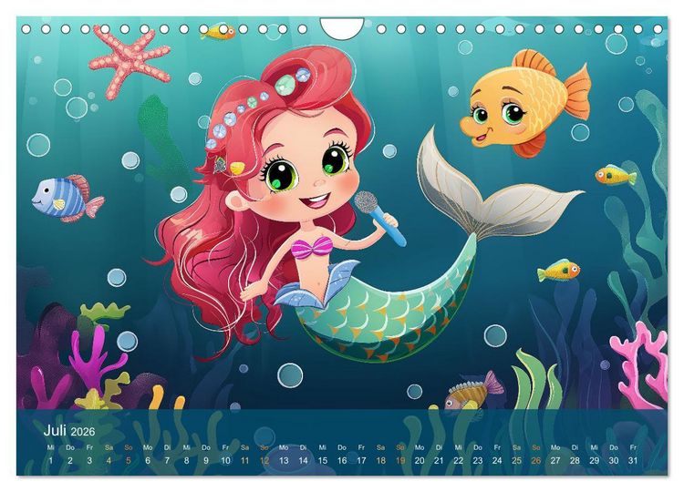 Produktbild: Kleine Meerjungfrauen (Wandkalender 2026 DIN A4 quer), CALVENDO Monatskalender