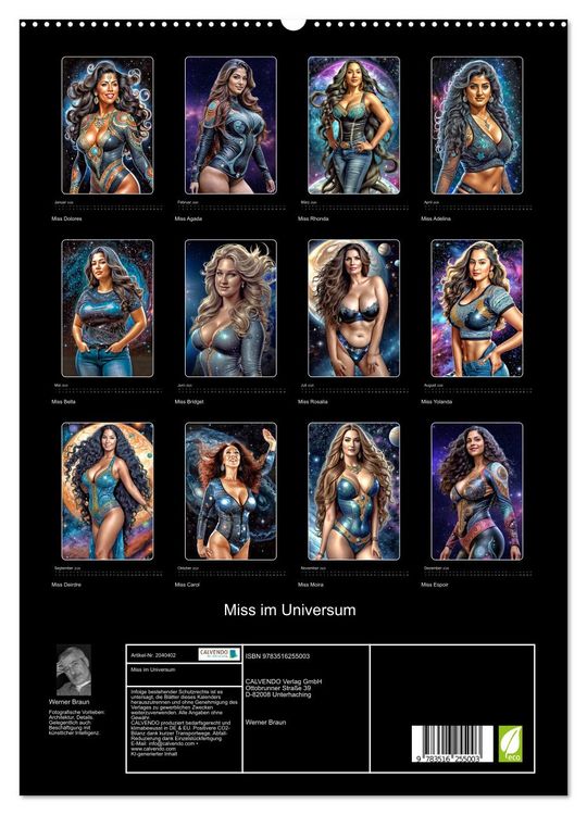 Produktbild: Miss im Universum (hochwertiger Premium Wandkalender 2026 DIN A2 hoch), Kunstdruck in Hochglanz