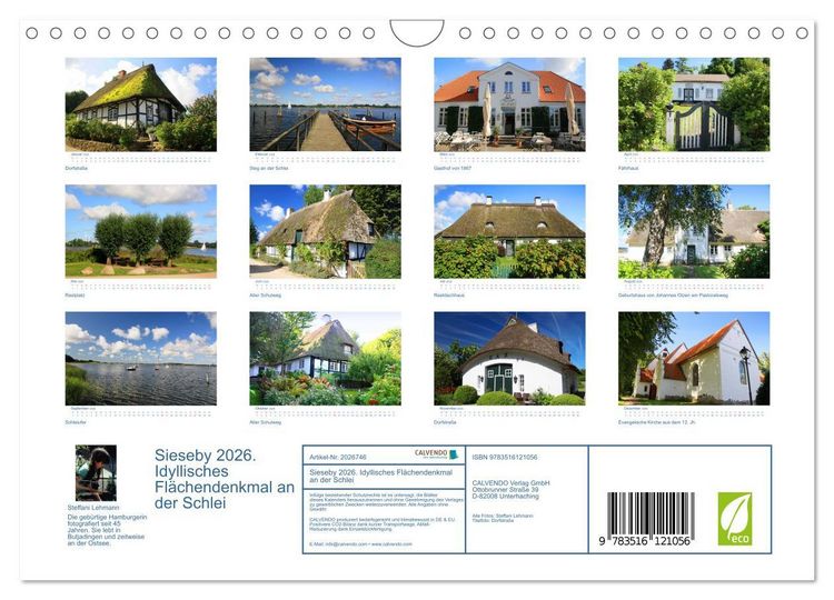 Produktbild: Sieseby 2026. Idyllisches Fl&auml;chendenkmal an der Schlei (Wandkalender 2026 DIN A4 quer), CALVENDO Monatskalender