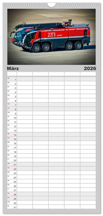 Produktbild: Familienplaner 2026 - Feuerwehr - mein Kalender mit 5 Spalten (Wandkalender, 21 x 45 cm) CALVENDO
