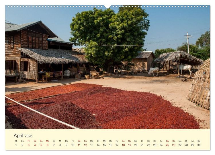 Produktbild: Leben in Myanmar (hochwertiger Premium Wandkalender 2026 DIN A2 quer), Kunstdruck in Hochglanz