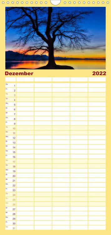Produktbild: Familienplaner Licht &uuml;ber Alpenlandschaften (Wandkalender 2022 , 21 cm x 45 cm, hoch)