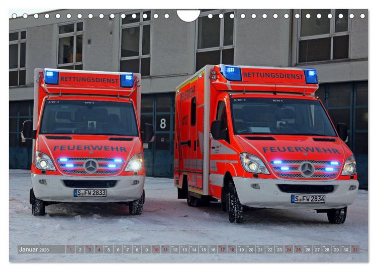 Produktbild: Einsatzfahrzeuge der Feuerwehr Stuttgart (Wandkalender 2026 DIN A4 quer), CALVENDO Monatskalender