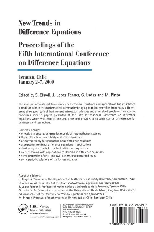 Produktbild: New Trends in Difference Equations