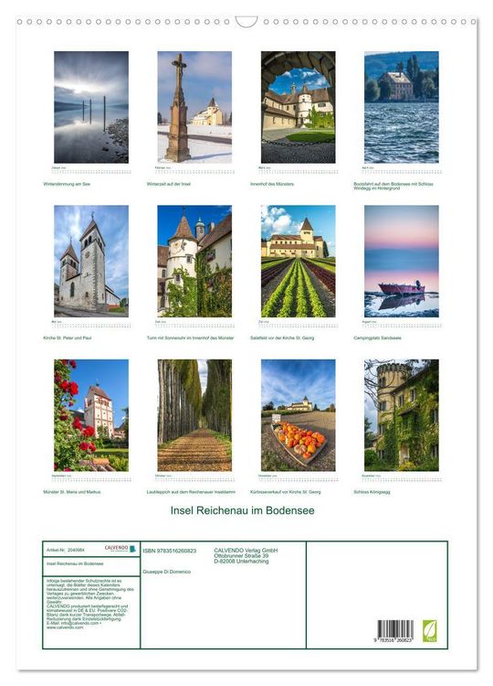 Produktbild: Insel Reichenau im Bodensee (Wandkalender 2026 DIN A2 hoch), CALVENDO Monatskalender