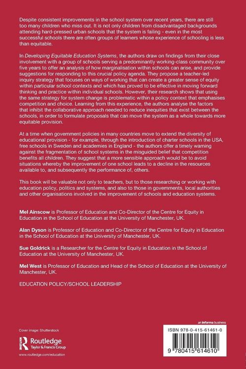 Produktbild: Developing Equitable Education Systems