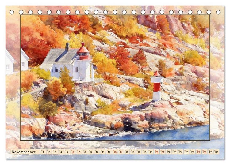 Produktbild: Impressionen aus Norwegen (Tischkalender 2027 DIN A5 quer), CALVENDO Monatskalender