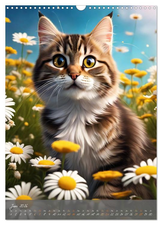 Produktbild: S&uuml;&szlig;e flauschige Katzen (Wandkalender 2026 DIN A3 hoch), CALVENDO Monatskalender