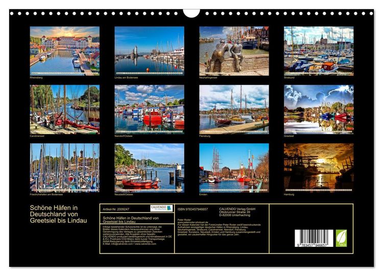 Produktbild: Sch&ouml;ne H&auml;fen in Deutschland von Greetsiel bis Lindau (Wandkalender 2026 DIN A3 quer), CALVENDO Monatskalender