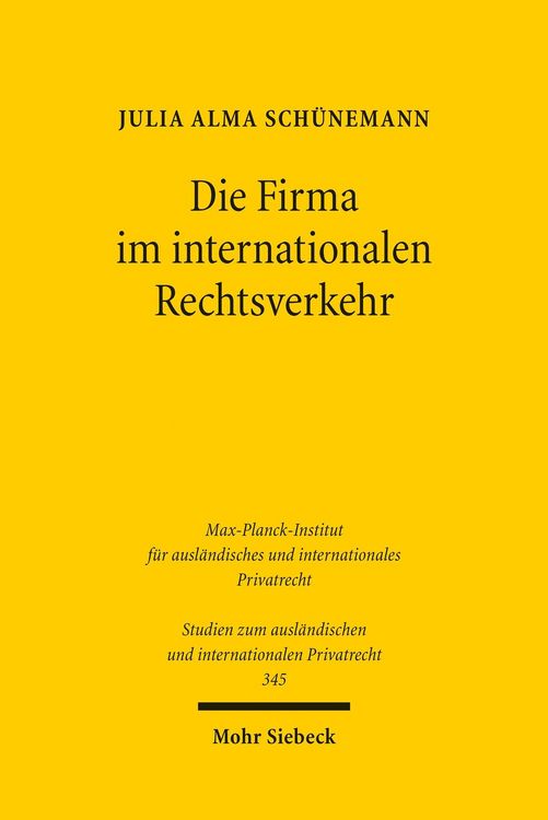 Produktbild: Die Firma im internationalen Rechtsverkehr