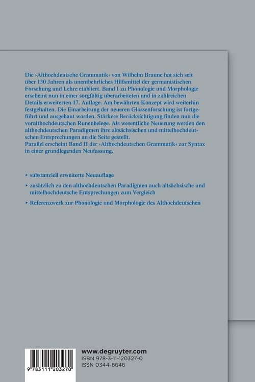Produktbild: Althochdeutsche Grammatik I