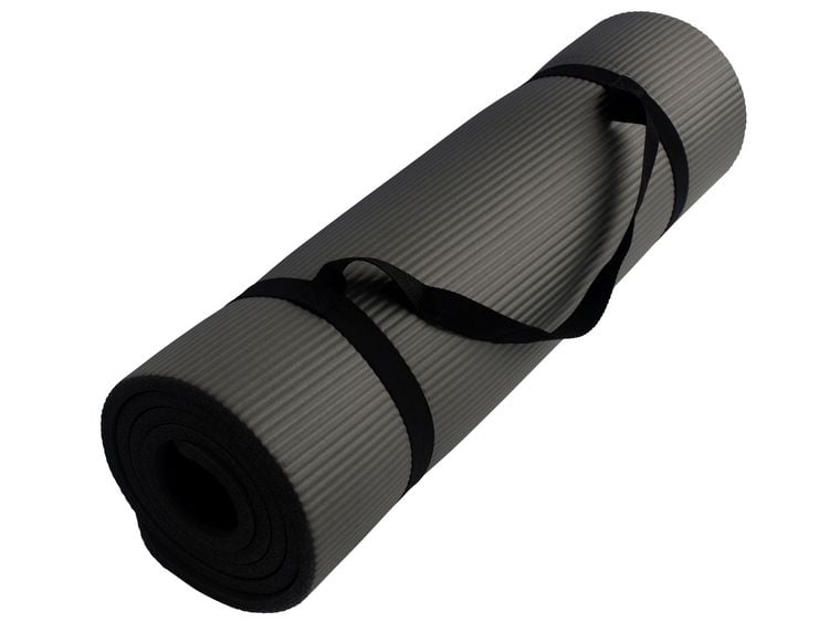 Produktbild: Schildkr&ouml;t 960261 - Fitnessmatte 10 mm, 183x61x1cm, mit Tragegurt, Syntetikkautschuk, grau