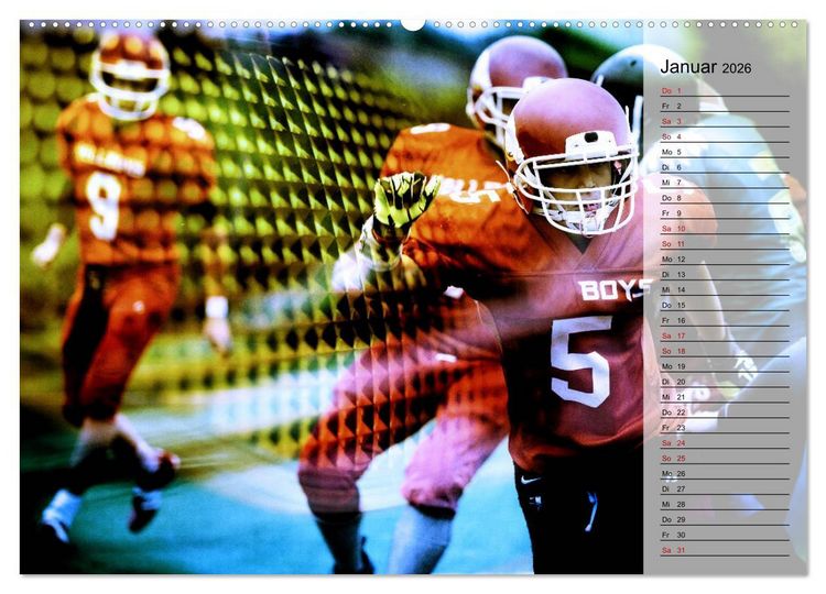 Produktbild: HEROES - American Football (hochwertiger Premium Wandkalender 2026 DIN A2 quer), Kunstdruck in Hochglanz