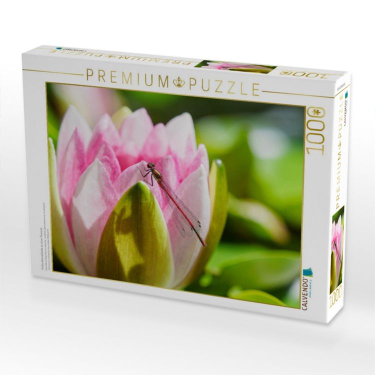 Produktbild: CALVENDO Puzzle Fr&uuml;he Adonislibelle an einer Seerose. | 1000 Teile Lege-Gr&ouml;&szlig;e 64x48cm Foto-Puzzle f&uuml;r gl&uuml;ckliche Stunden