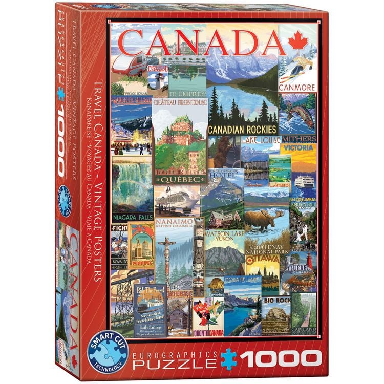 Produktbild: Puzzle 1000 Teile - Travel Canada Vintage Poste