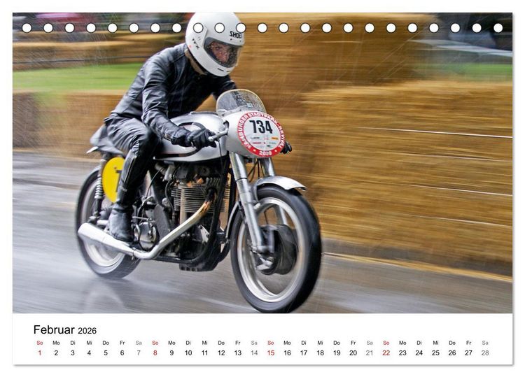Produktbild: Faszination Oldtimer Motorrad - Momentaufnahmen von Hamburger Stadtparkrennen (Tischkalender 2026 DIN A5 quer), CALVENDO Monatskalender