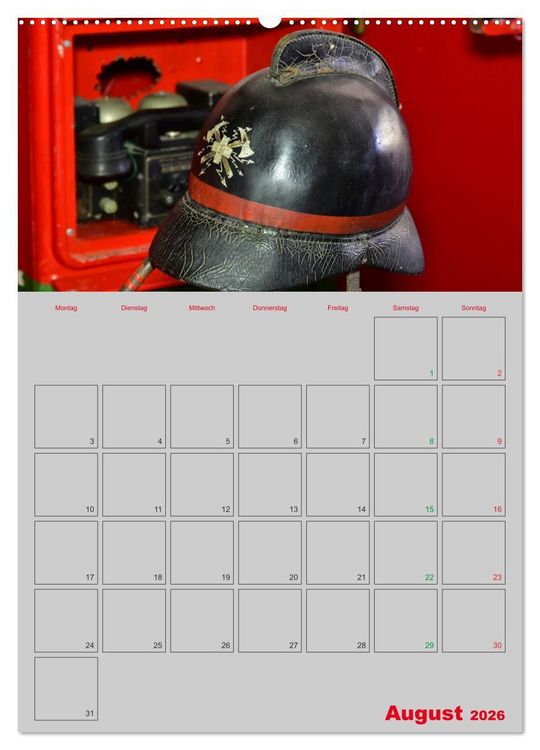 Produktbild: Alte Feuerwehrhelme - Terminplaner (hochwertiger Premium Wandkalender 2026 DIN A2 hoch), Kunstdruck in Hochglanz