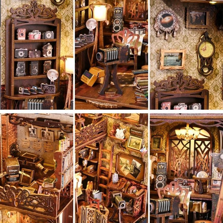 Produktbild: FiguredArt YM02 - DIY Book Nook, Dunkelkammer, Puzzle 168 Teile, Miniatur-Diorama
