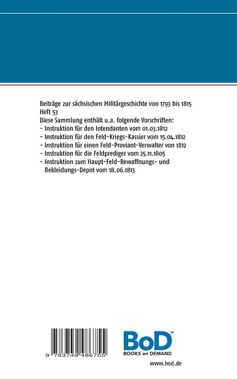 Produktbild: Sammlung von Instruktionen der k&ouml;niglich s&auml;chsischen Armee