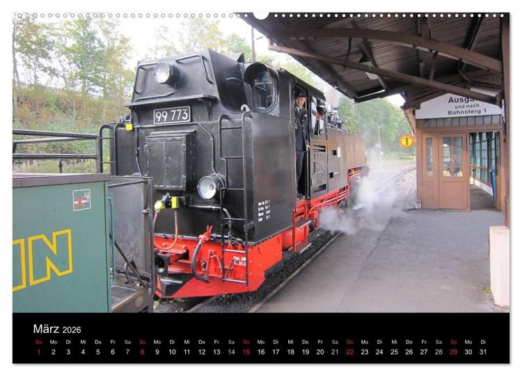 Produktbild: S&auml;chsische Dampfeisenbahnen 2026 (Wandkalender 2026 DIN A2 quer), CALVENDO Monatskalender