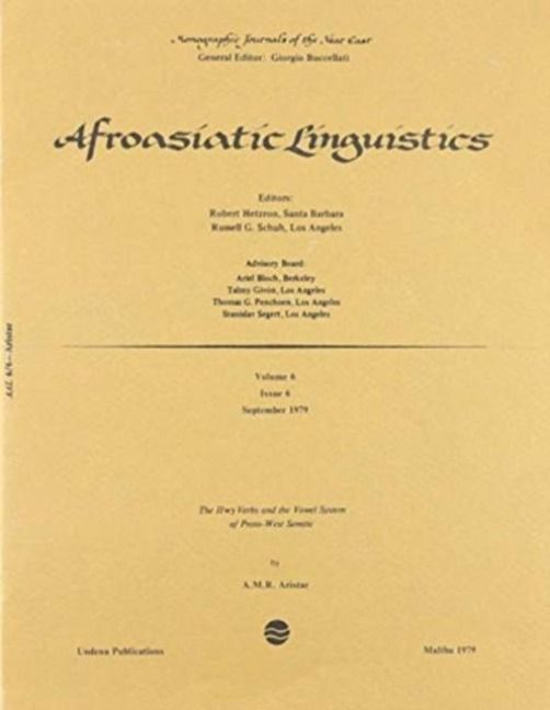 Produktbild: Aristar, A: IIwy Verbs and the Vowel System of Proto-West Se