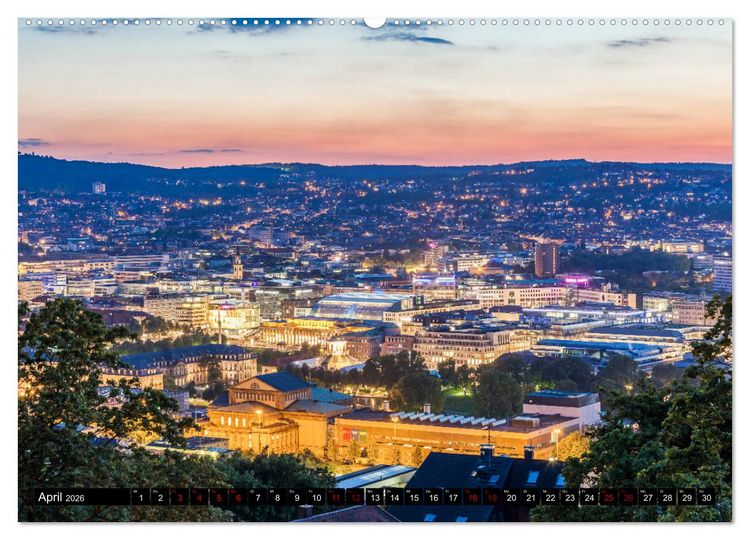 Produktbild: Ein Jahr STUTTGART (hochwertiger Premium Wandkalender 2026 DIN A2 quer), Kunstdruck in Hochglanz