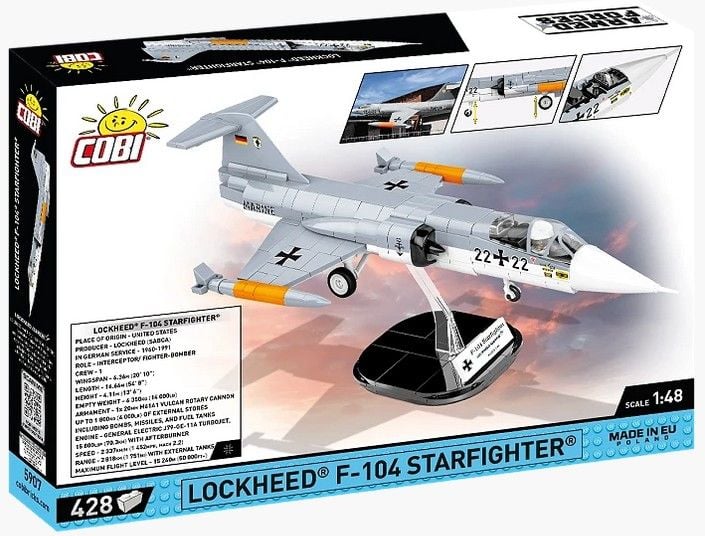 Produktbild: COBI Armed Forces 5907 - Lockheed F-104 Starfighter, Bausatz 1:48, 428 Teile