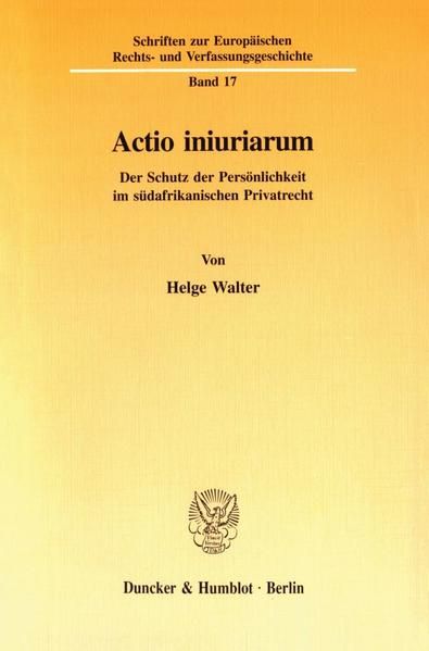 Produktbild: Actio iniuriarum.