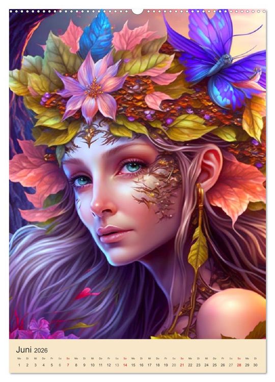 Produktbild: Blumenelfen. Mystische Lichtwesen voller Poesie (Wandkalender 2026 DIN A2 hoch), CALVENDO Monatskalender