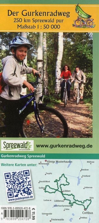 Produktbild: Publicpress Leporello Radtourenkarte Gurkenradweg Spreewald 1:50.000